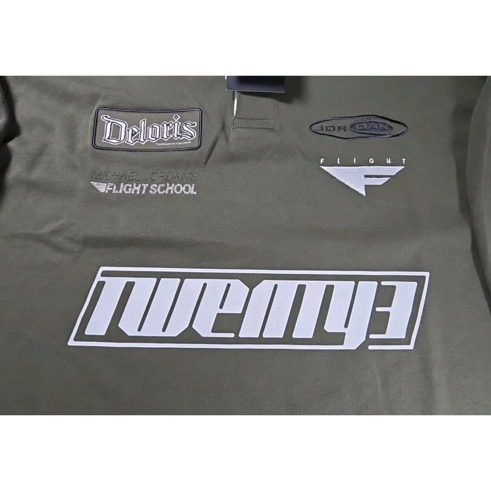 Jordan Essentials Men's Long-Sleeve Rugby Top  Cargo Khaki LARGE HF9323-325 NWT
